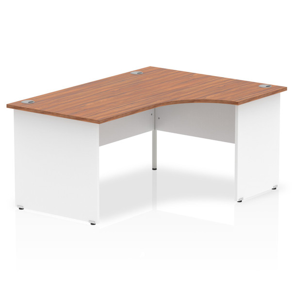 Dynamic Impulse 1600Mm Right Crescent Desk Walnut Top White Panel End Leg TT0000 TT000037