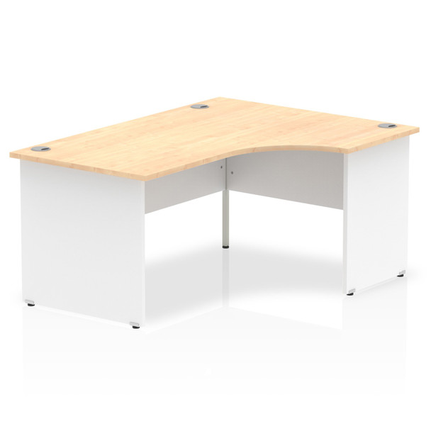 Dynamic Impulse 1600Mm Right Crescent Desk Maple Top White Panel End Leg TT00011 TT000115