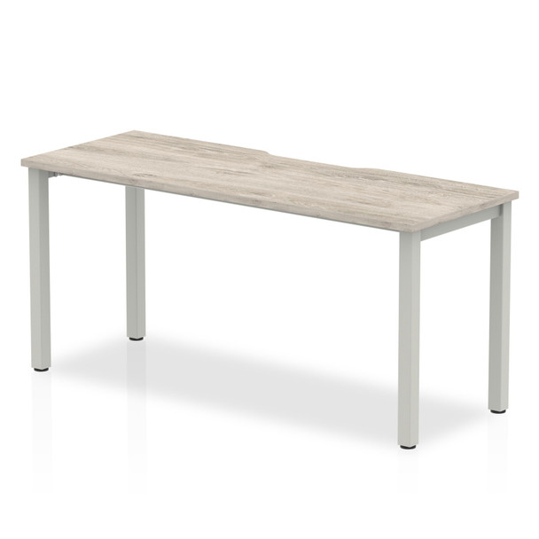 Dynamic Evolve Plus 1600Mm Single Starter Desk Grey Oak Top Silver Frame BE763 BE763