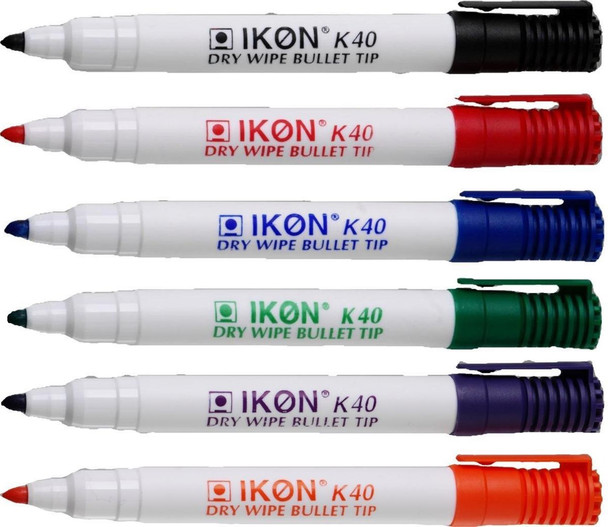 Valuex Whiteboard Marker Bullet Tip 2Mm Line Assorted Colours Pack 10 K40-PK10