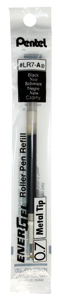 Pentel Refill for Pentel Energel Pens 0.7Mm Tip Black Pack 12 LR7-AX
