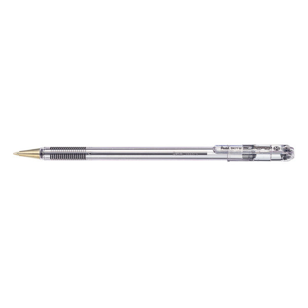 Pentel Superb Ballpoint Pen 1.0Mm Tip 0.5Mm Line Black Pack 12 BK77M-A BK77M-A