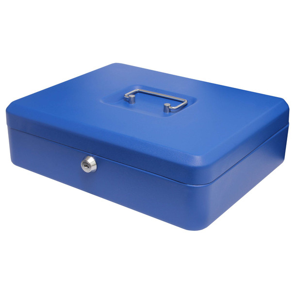 Valuex Metal Cash Box 300Mm 12 " Key Lock Blue CBBL12