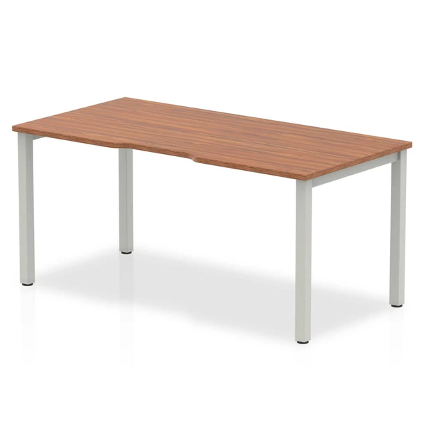 Evolve Plus 1200Mm Single Starter Desk Walnut Top Silver Frame BE137 BE137
