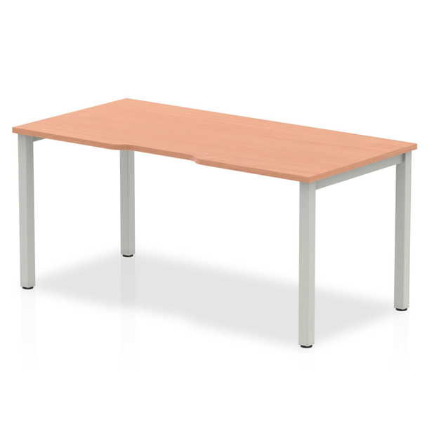 Evolve Plus 1200Mm Single Starter Desk Beech Top Silver Frame BE138 BE138