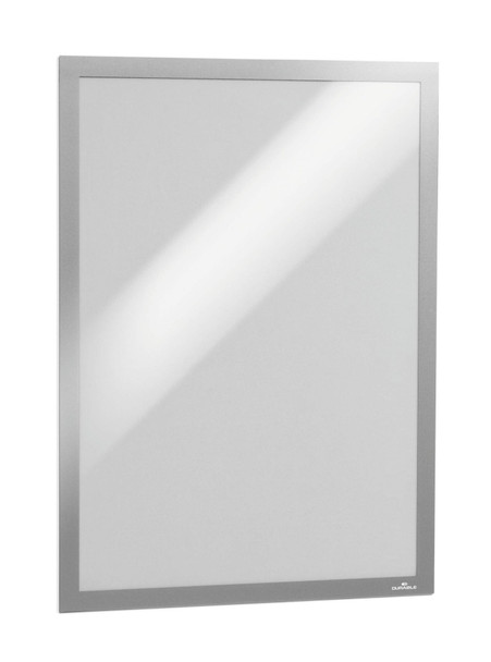 Durable Duraframe Magnetic Display Frame Self Adhesive A3 Silver Pack 2 487323 487323