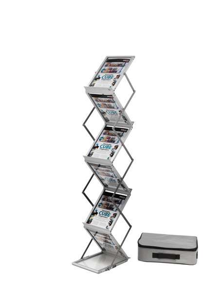 Deflecto Literature Display Floor Standing Folding 6 Shelves A4 Portrait 36100 36100