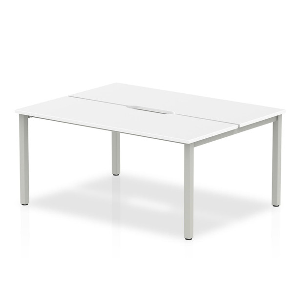 Evolve Plus 1400Mm Back To Back 2 Person Desk White Top Silver Frame BE171 BE171