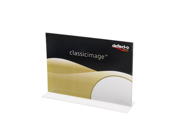 Deflecto Stand Up Sign Holder A4 Landscape Clear 47701