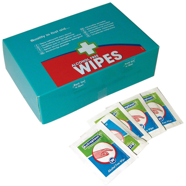 Astroplast Wipes Alcohol Free for All First Aid Kits Pack 100 1601002