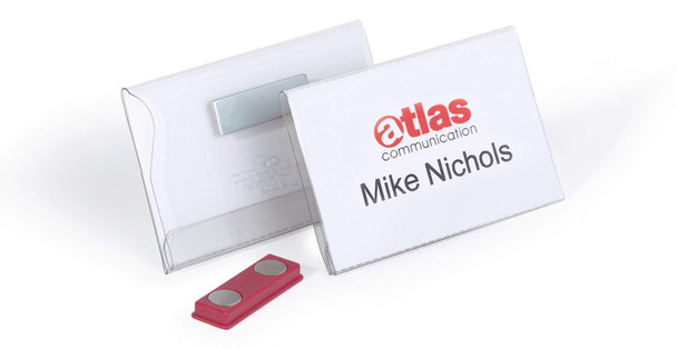 Durable Name Badge With Magnet 54X90mm Pack 25 811719 811719