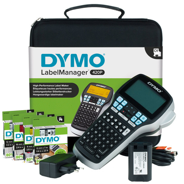 Dymo Labelmanager 420P Kitcase Handheld Label Printer Abc Keyboard Black/Silver S0915480