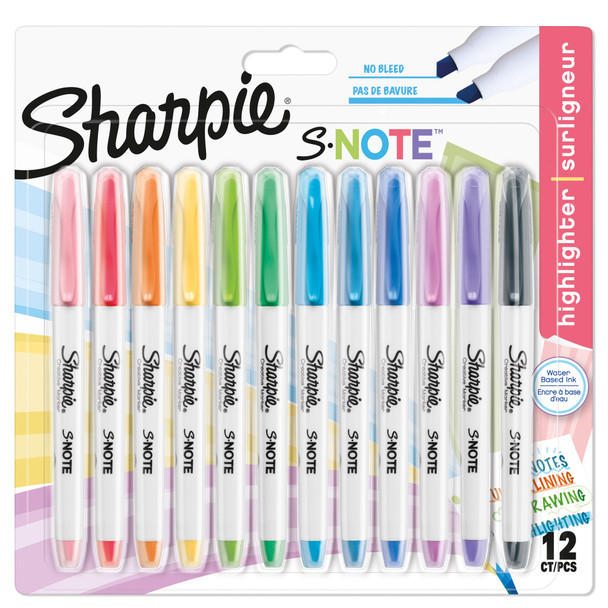 Sharpie S-Note Creative Permanent Marker Chisel Tip Assorted Colours Pack 12 213 2138233