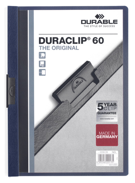 Durable Duraclip 60 Report File 6Mm A4 Midnight Blue Pack 25 220928 220928
