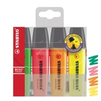 Stabilo Boss Original Highlighter Chisel Tip 2-5Mm Line Assorted Colours Wallet 70/4