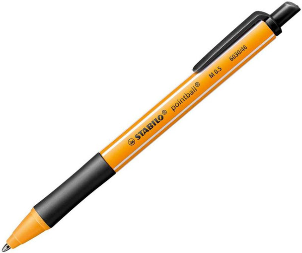 Stabilo Pointball Co2 Neutral Retractable Ballpoint 0.5Mm Line Black Pack 10 603 6030/46