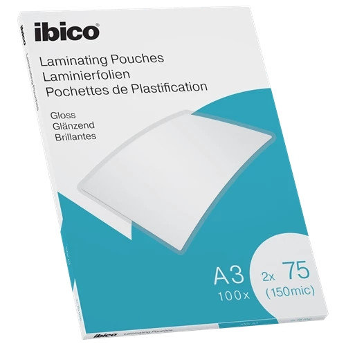 Ibico Gloss A3 Laminating Pouches 150 Micron 627319 627319