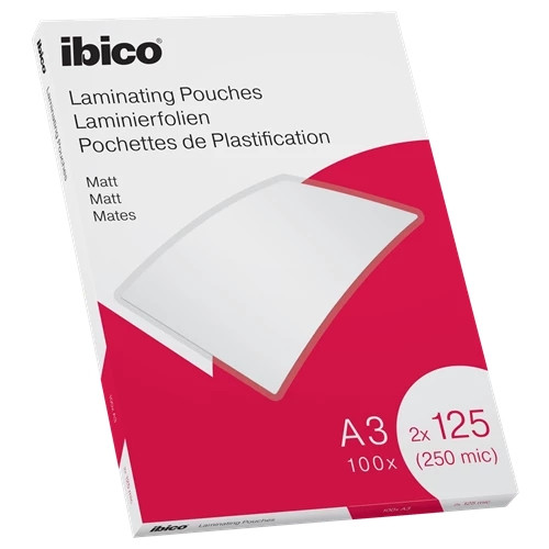 Ibico Matt A3 Laminating Pouches 250 Micron 627324 627324