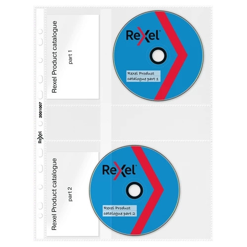 Rexel Nyrex Pocket for CDs & DVDs - Clear Glass. Pack 5 2001007 2001007