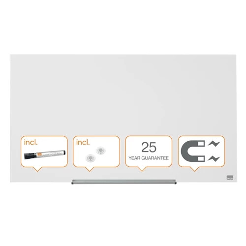Nobo Impression Pro Glass Magnetic Whiteboard 1000x560mm 1905176 1905176