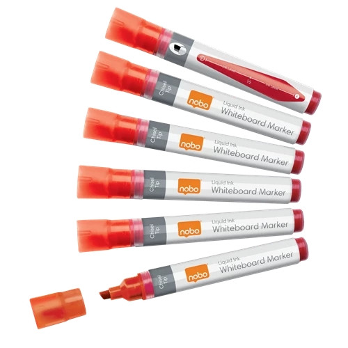 Nobo Liquid Ink Whiteboard Pens Chisel Tip 10 Pack 1915384 1915384