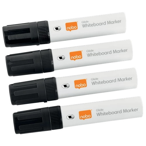 Nobo Glide Whiteboard Pens Large Chisel Tip 4 Pack 1915388 1915388