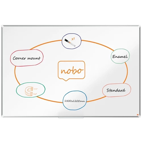 Nobo Premium Plus Enamel Magnetic Whiteboard 1800x1200mm 1915149 1915149