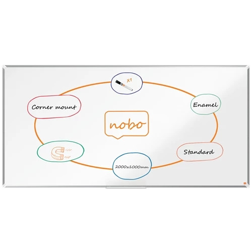 Nobo Premium Plus Enamel Magnetic Whiteboard 2000x1000mm 1915150 1915150