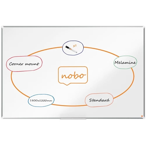 Nobo Premium Plus Melamine Whiteboard 1800x1200mm 1915171 1915171