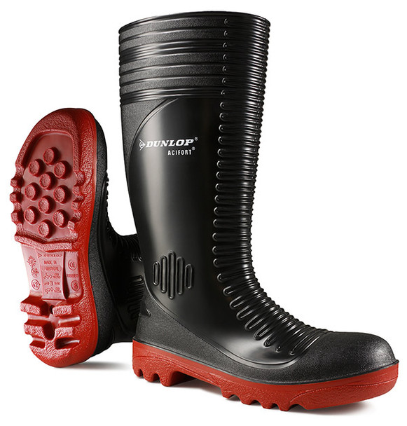 Dunlop Acifort Ribbed Full Safety Wellingtons Black Size 6 A25293106