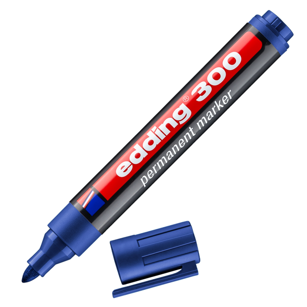 edding 300 Permanent Makrer A8 Bullet Blue Box of 10 EDD300003