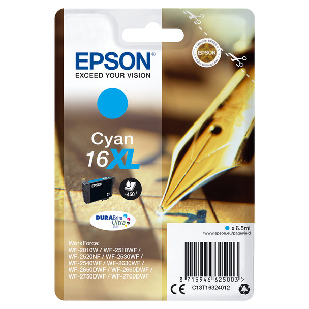 Epson Pen and crossword Singlepack Cyan 16XL DURABrite Ultra Ink High XL Yield 6 C13T16324012
