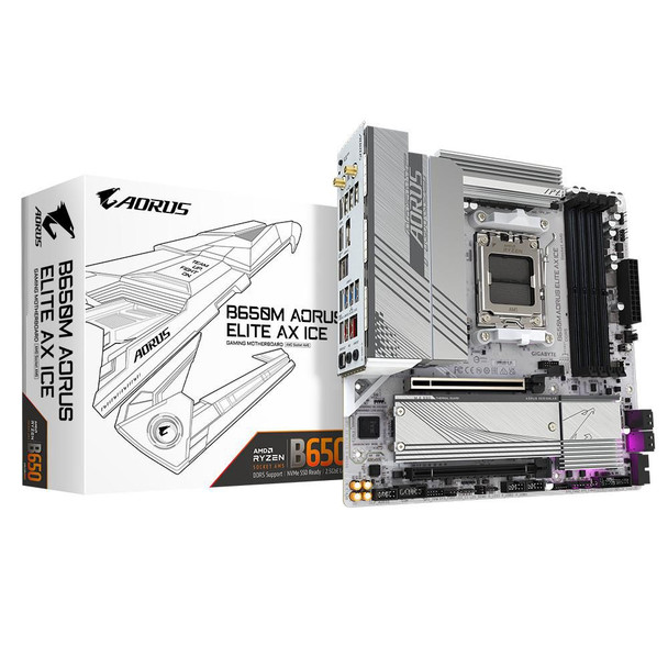 Gigabyte B650M AORUS ELITE AX ICE Motherboard Amd B650 Socket B650M AORUS ELITE AX ICE