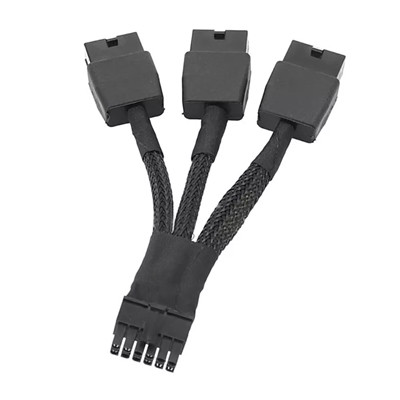Replacement 12Vhpwr 12+4Pin Pcie 5.0 To 3X8pin 6+2P Power Cable 10Cm Braided 12CF1-1PW138-30R