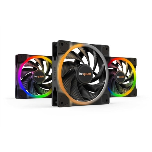 Be Quiet! Light Wings 120mm ARGB PWM High Speed Fan Black 3 Pack BL077