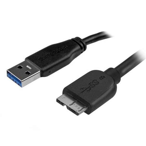 Startech Slim Micro USB 3.0 Cable - M/M - 2m 6ft USB-A to Micro-USB B 2m USB Cab USB3AUB2MS