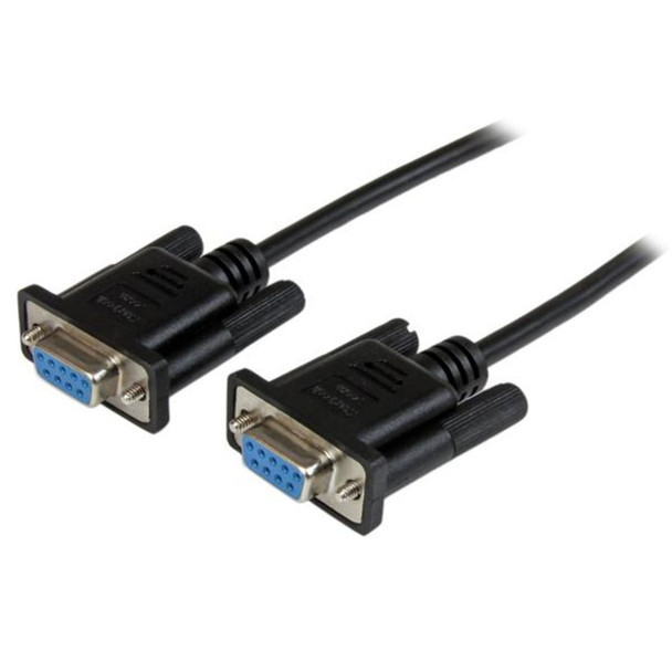 StarTech.com 1m DB9 RS232 Serial Null Modem Cable F/F - Black SCNM9FF1MBK