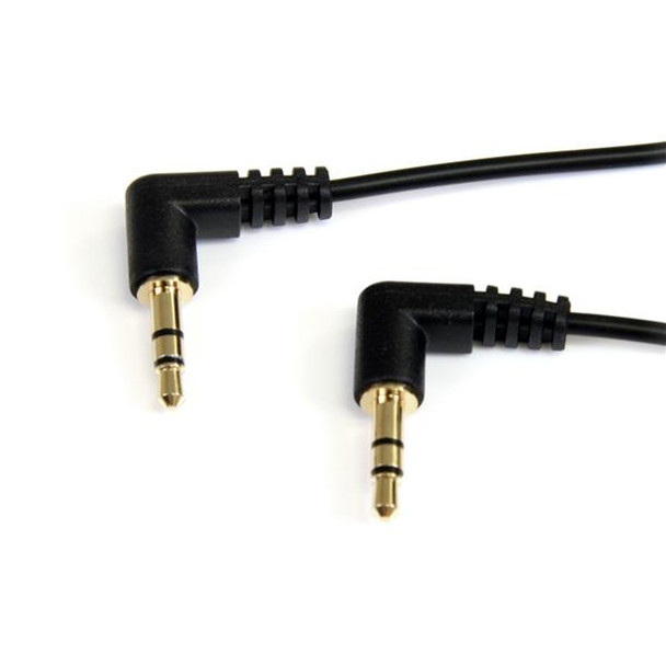 StarTech.com 1 ft Slim 3.5mm Right Angle Stereo Audio Cable - M/M 3.5mm Male 3.5 MU1MMS2RA