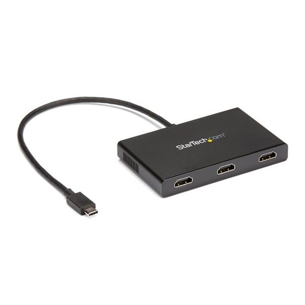 StarTech.com USB-C to HDMI 3-Port MST Hub Black MSTCDP123HD