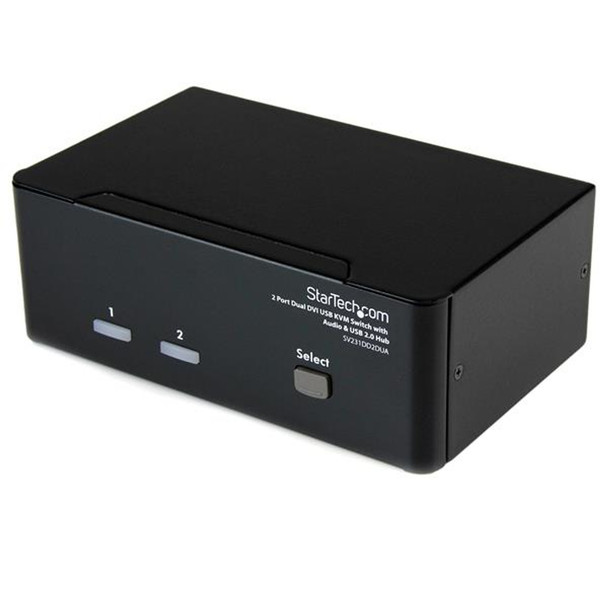 StarTech.com 2 Port Dual DVI USB KVM Switch with Audio & USB 2.0 Hub 2048 x 1536 SV231DD2DUA