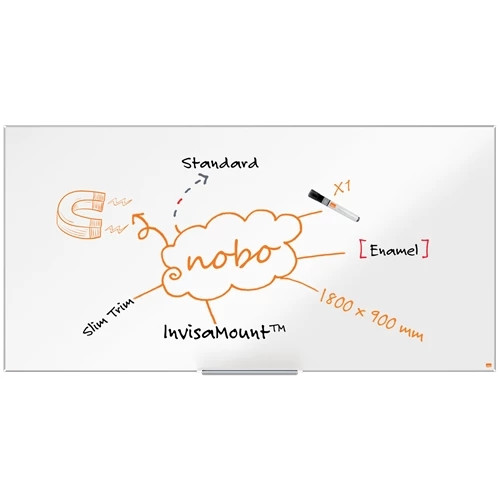 Nobo Impression Pro Enamel Magnetic Whiteboard 1800x900mm 1915398 1915398
