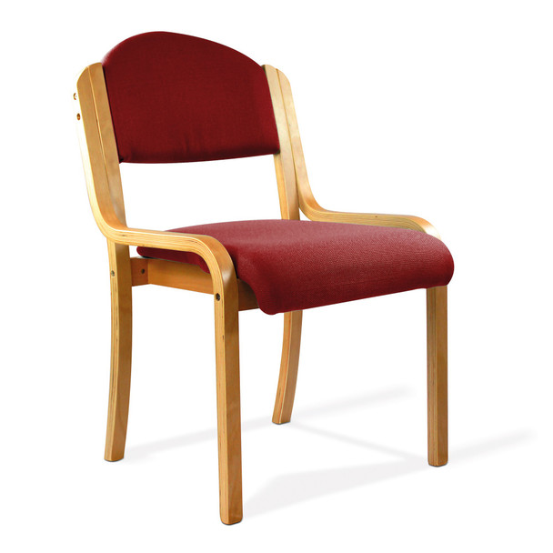 Nautilus Designs Tahara Stackable Conference/Visitor Chair Without Arms Wine Fab DPA2070/BE/WN