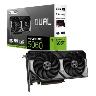 Asus Geforce Rtx 5060 Dual Oc 8Gb Gddr7/Pci Express 5.0/2565Mhz/28000Mhz DUAL-RTX5060-O8G