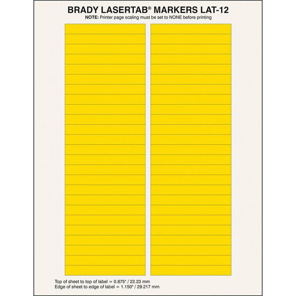 Brady LAT-12-747YL-2.5 LaserTab Laser Printable LAT-12-747YL-2.5