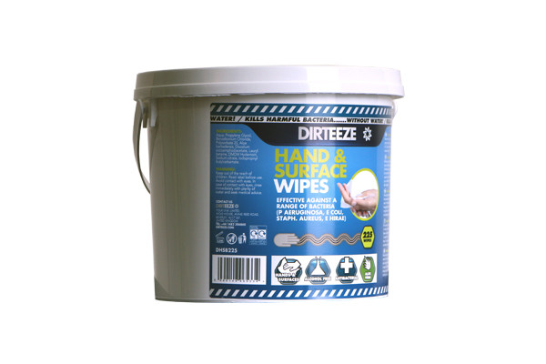 Dirteeze Hand And Surface Wipes Bucket White DHAVB225