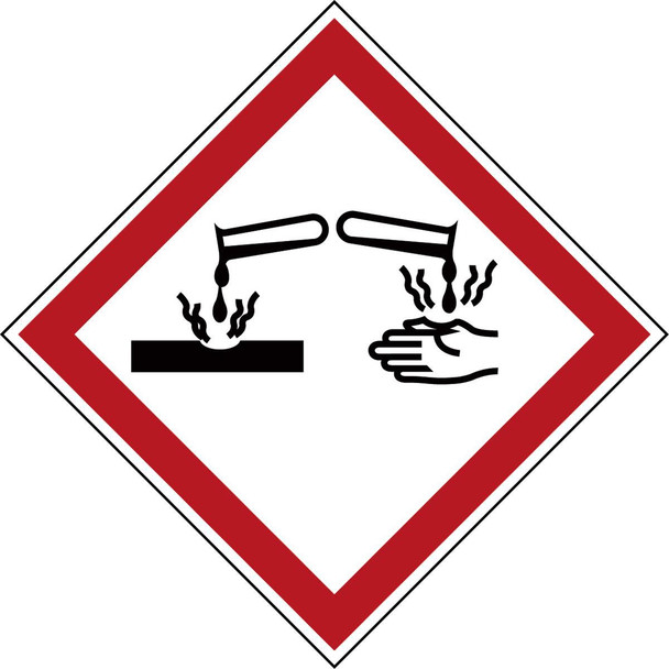 Brady PIC 1808-100*100-B7541-RLL-C GHS Symbol - Corrosive PIC 1808-100*100-B7541-RLL-C