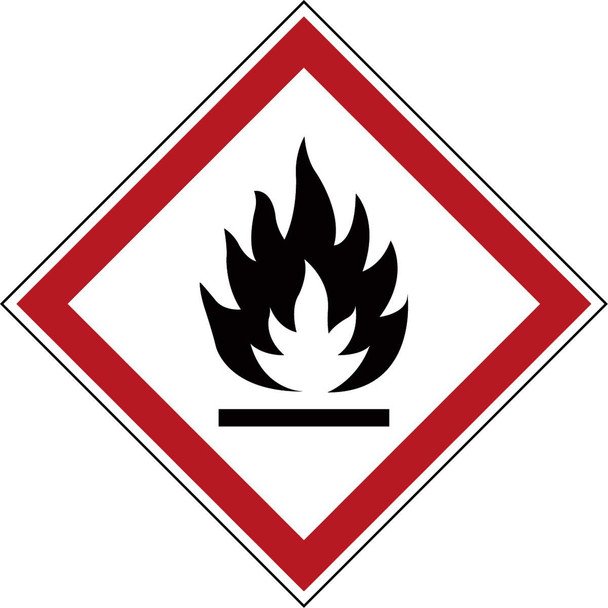 Brady PIC 1802-100*100-B7541-RLL-C GHS Symbol - Flammable PIC 1802-100*100-B7541-RLL-C