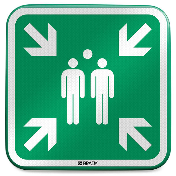 Brady E/E007//RFLBD-400X400-1 ISO Safety Sign - Evacuation E/E007//RFLBD-400X400-1