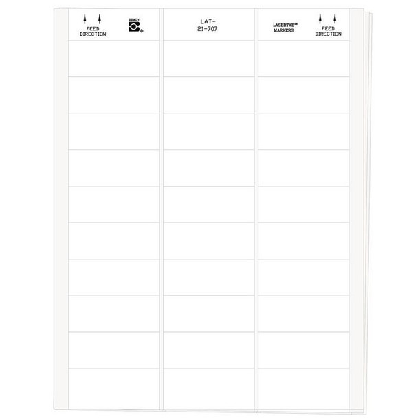 Brady LAT-21-707-1 LaserTab Laser Printable LAT-21-707-1