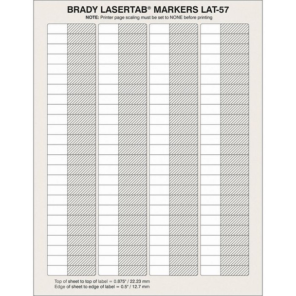 Brady LAT-57-361-2.5 LaserTab Laser Printable LAT-57-361-2.5